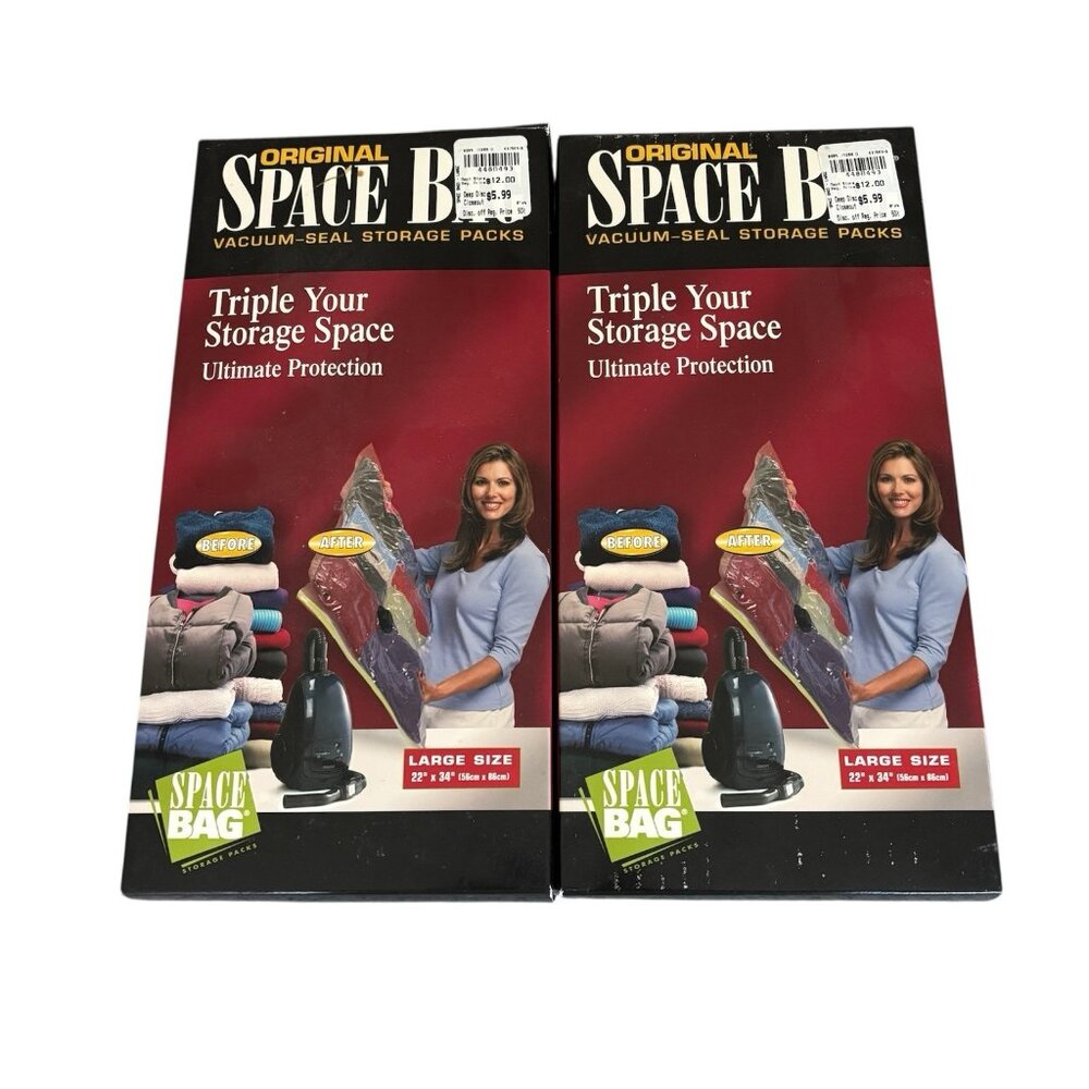 2 Boxes Original Space Bag Storage Pack Bag Set Large Travel Vacuum 22”x 34”